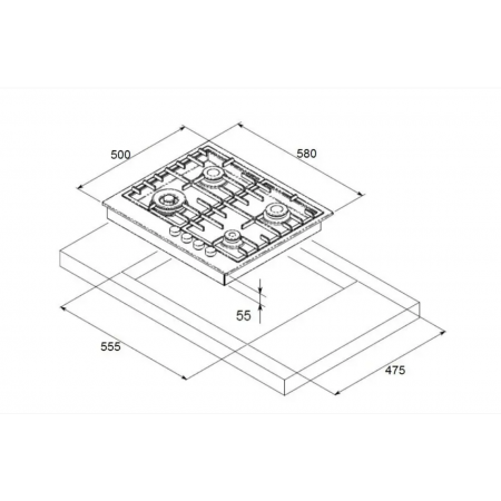 Газовая панель Fabiano FHGR 2744 VGHT Antracit A-19